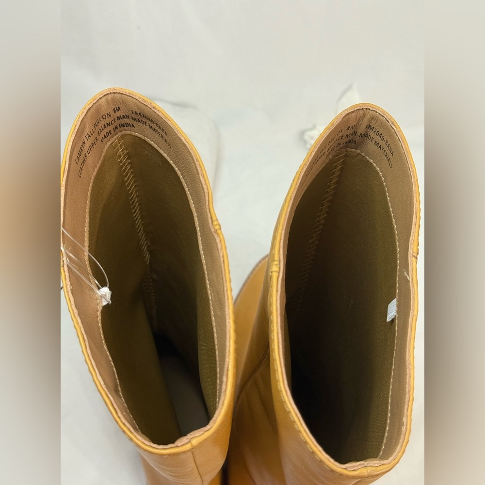 FRYE Camryn Banana Leather Tall Pull-on Boots - Picture 12 of 13